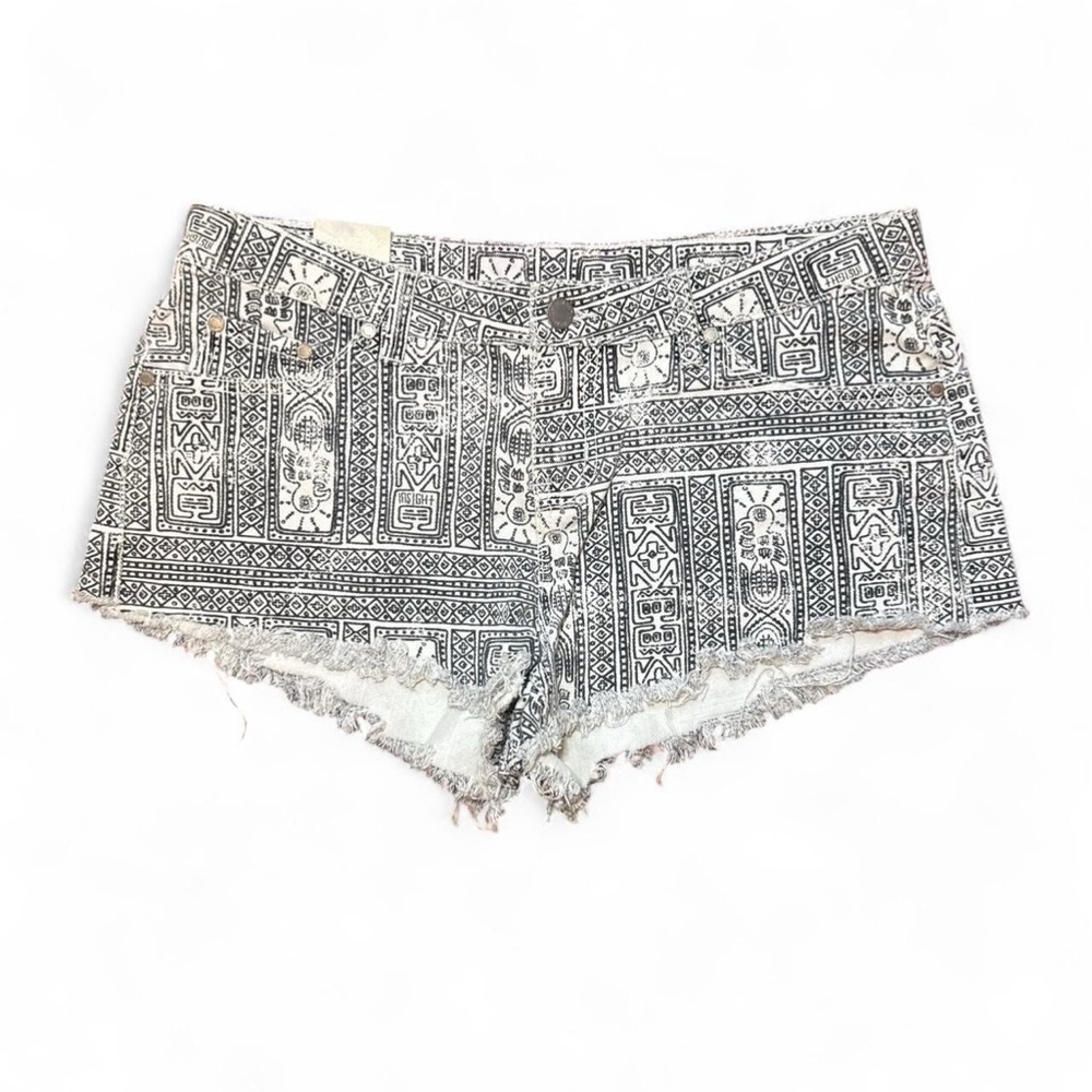 Insight x PACSUN VTG 2010s Aztec Print High-Rise Cheeky Denim Shorts — Size 6